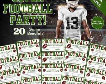 Super Bowl Party Games - 20 Game Bundle, Family Party Game, Group Games, Adult Party Games, Word Games, Trivia Games, Drinking Games