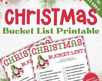 Bucket List Printable, Christmas Games for Kids, Printable Christmas Games for Kids, Christmas Party Games for Kids, Kids Christmas Game