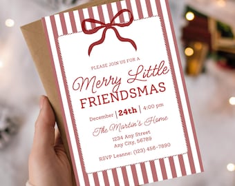 Friendsmas Christmas Party Invitation | Editable Canva Template | Festive Holiday Gathering Invite | Instant Download