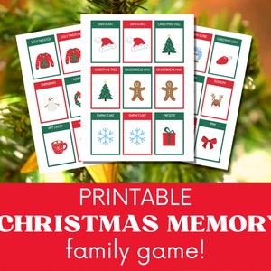 Christmas Memory Game, Printable Christmas Matching Game, Winter Game ...