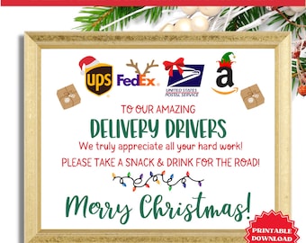 Delivery Driver Snack Sign, Delivery Driver Sign, Delivery Driver Thank You, Delivery Driver Snack Sign Printable, Delivery Driver Snack