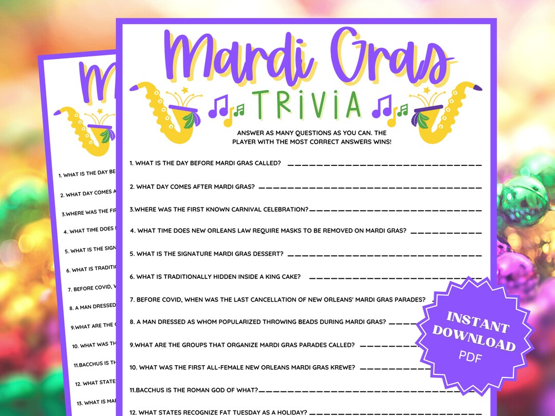 mardi gras food trivia