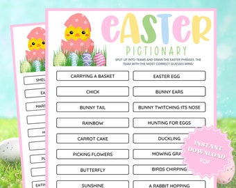 Pictionary Printable Easter Game, Pictionary Game, Printable Easter Games, Easter Games For Adults, Easter Game For Kids, Group Games