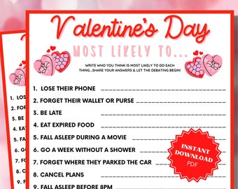 Valentine's Day Most Likely To, Couples Night, Couples Date Night, Couples Game Night, Date Night Games, Games For Couples, Valentines Game