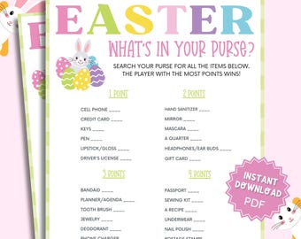 Whats In Your Purse Easter Game for Adults, Engaging Printable Activity, Fun Group Game for Easter Gatherings, Adult Easter Party Game