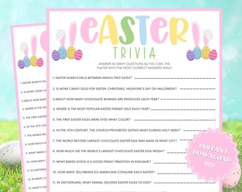 Easter Trivia Printable Easter Game Vol 1, Group Games, Trivia Games, Easter Games Download, Easter Games For Adults, Easter Games Printable