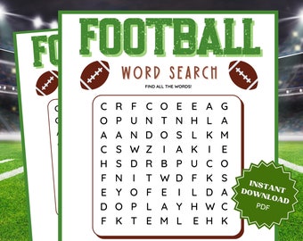 Word Search Super Bowl Party Game, Kids Word Search, Super Bowl Games, Family Party Game, Word Games, Trivia Printable, Word Search