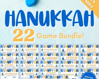 22 Hanukkah Games Bundle, Hanukkah Games, Hanukkah Games for Kids, Hanukkah Party, Hanukkah Party Game, Chanukka Games, Jewish Games