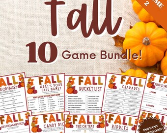 10 Fall Games Bundle Vol 2, Fall Games For Kids, Fall Games For Adults, Fall Game Bundle, Fall Games For Teens, Candy Dice, Fall Bucket List