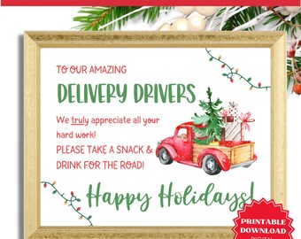 Delivery Driver Snack Sign, Delivery Driver Sign, Delivery Driver Thank You, Delivery Driver Snack Sign Printable, Delivery Driver Snack