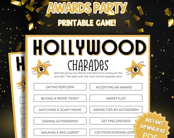 Charades Oscars Party Game, Oscar Party Games, Oscars Party, Oscars Party Game, Charades For Adults, Charades, Family Party Games