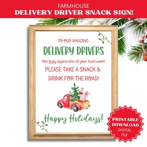 Delivery Driver Snack Sign, Delivery Driver Sign, Delivery Driver Thank You, Delivery Driver Snack Sign Printable, Delivery Driver Snack