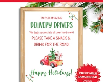 Delivery Driver Snack Sign, Delivery Driver Sign, Delivery Driver Thank You, Delivery Driver Snack Sign Printable, Delivery Driver Snack