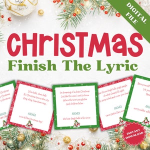 Christmas Finish The Lyric Game, Finish The Lyrics Game Christmas, Christmas Finish The Lyric Game, Christmas Finish The Lyrics Game