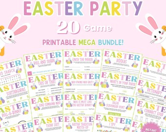 Printable Easter Party Games 20 Game Mega Bundle, Printable Easter Games for Kids, Easter Party Games Printable, Easter Games Printable