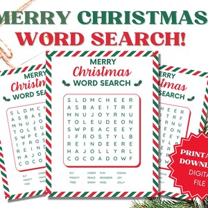 Christmas Word Search Game: Fun Holiday Activity (Digital Download)