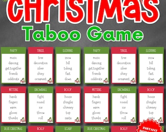 Christmas Taboo Game Cards: Holiday Party Fun (Digital Download)