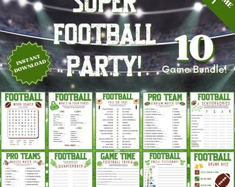 Super Bowl Party Games - 10 Game Bundle Vol. 1, Family Party Game, Group Games, Adult Party Games, Word Games, Trivia Games, Drinking Games