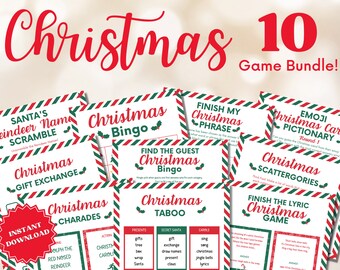 Christmas Game Bundle, Christmas Bingo, Christmas Games, Christmas Activities, Christmas Song Game, Christmas Family, Christmas Party Game