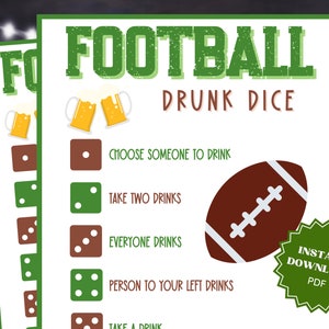 Drunk Dice Super Bowl Party Adult Drinking Game, Left Right Game, Dice Game, Drinking Games, Beer Games, Bar Games, AdultPparty Game