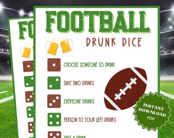 Drunk Dice Super Bowl Party Adult Drinking Game, Left Right Game, Dice Game, Drinking Games, Beer Games, Bar Games, AdultPparty Game