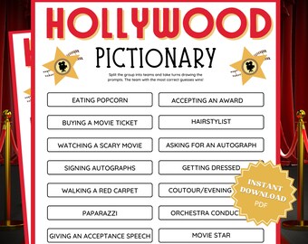 Pictionary Oscars Party Game, Oscar Party Games, Oscars Party, Oscars Party Games, Pictionary Game, Pictionary, Family Party Games