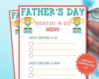 Father's Day Breakfast In Bed Menu, Fathers Day Games, Father's Day Party, Fathers Day Ideas, Father's Day Activity For Kids