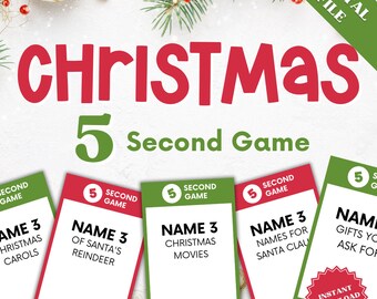Christmas 5 Second Game, Holiday 5 Second Game, 5 Second Game, 5 Second Game Christmas, 5 Second Rule Game, 5 Second Christmas Game