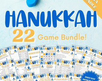 22 Hanukkah Games Bundle, Hanukkah Games, Hanukkah Games for Kids, Hanukkah Party, Hanukkah Party Game, Chanukka Games, Jewish Games