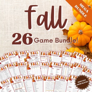 26 Fall Games Bundle, Fall Games For Kids, Fall Games For Adults, Fall Game Bundle, Fall Game Printables, Fall Games Printable, Fall Games