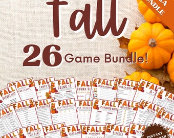 26 Fall Games Bundle, Fall Games For Kids, Fall Games For Adults, Fall Game Bundle, Fall Game Printables, Fall Games Printable, Fall Games