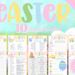 Printable Easter Games 10 Game Bundle Vol. 2, Printable Easter Games, Easter Game For Kids, Easter Games Download, Easter Games Bundle