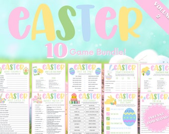 Printable Easter Games 10 Game Bundle Vol. 2, Printable Easter Games, Easter Game For Kids, Easter Games Download, Easter Games Bundle