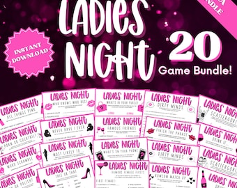 Ladies Night 20 Game Mega Bundle, Ladies Night Out, Girls Night Out, Ladies Night Game, Dirty Minds Game, Never Have I Ever, Purse Game