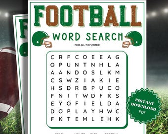 Word Search Super Bowl Party Game, Kids Word Search, Super Bowl Games, Family Party Game, Word Games, Trivia Printable, Word Search