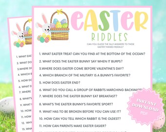 Easter Riddles Printable Easter Game, Group Games, Trivia Games, Easter Games Download, Easter Games For Kids, Easter Games Printable