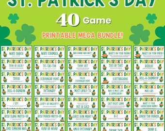 St Patricks Day Game Mega Bundles, 40 St Patricks Day Games, St Patricks Day Fun Sheets, St Patricks Day Printables Game, Group Games