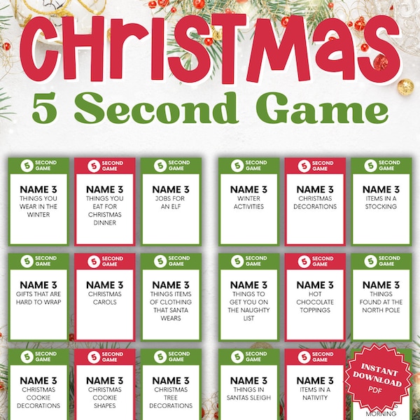 Noël 5 secondes, Vacances 5 secondes, 5 secondes, 5 secondes Noël, 5 secondes jeu de règles, 5 secondes Noël