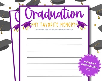 My Favorite Memory Graduation Party Game, Graduation Advice, Graduation Wishes, Printable Grad Game, Graduation Party Ideas, Grad Party Game