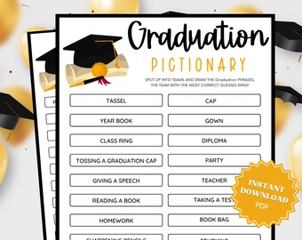 Pictionary Printable Graduation Game, Pictionary Game, Group Party Games, Graduation Games, Grad party Games, Graduation Game