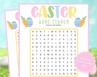 Easter Word Search, Easter Games for Kids, Printable Easter Games, Word Games, Word Search, Kids Word Search, Group Games, Family Party Game