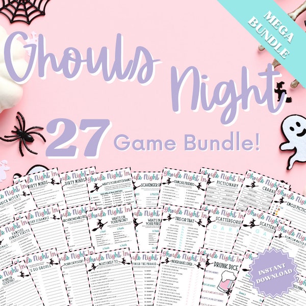 Ghouls Night In 27 Game Bundle, Ghouls Night Out, Moms Night Games, Ladies Night Games, Girls Night Games, Halloween Game Bundle