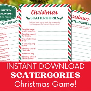 Christmas Scattergories Game: Holiday Party Activity (Digital Download)
