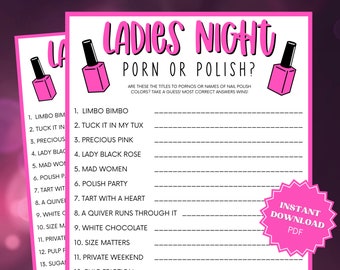Ladies Night Porn Or Polish Game, Ladies Night Out, Girls Night Out, Ladies Night Game, Girls Weekend, Fun Adult Games, Polish or Porn