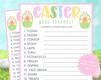 Word Scramble Printable Easter Game, Easter Games for Kids, Printable Easter Games, Word Games, Word Scramble, Easter Games Download