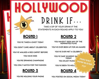 Drink If Oscars Party Adult Drinking Game, Games For Adults, Oscar Party, Drinking Games, Oscars Party, Oscars Party Games, Academy Awards