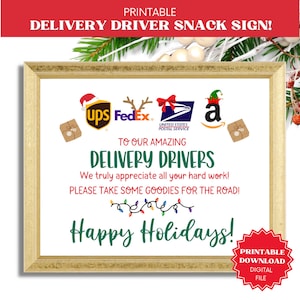 Delivery Driver Snack Sign, Delivery Driver Sign, Delivery Driver Thank You, Delivery Driver Snack Sign Printable, Delivery Driver Snack