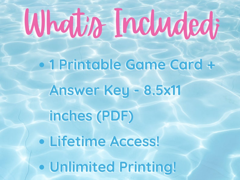 Riddles Pool Party Games for Kids Trivia Games Pool Party Etsy