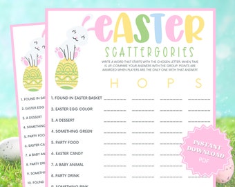 Scattergories Printable Easter Game, Easter Games for Kids, Printable Easter Games, Word Games, Easter Games Download, Family Party Game