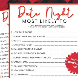 Most Likely To Date Night Game, Couples Night, Couples Date Night, Couples Game Night, Date Night Games, Games For Couples, Couples Quiz